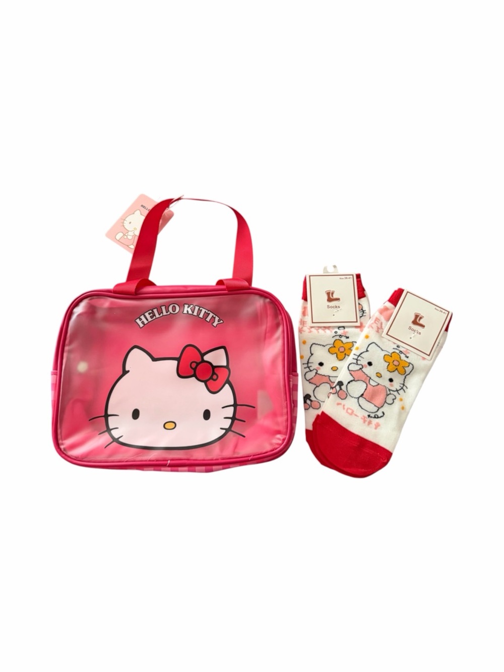 NWT-HELLO KITTY-accessory bag and two pair of socks